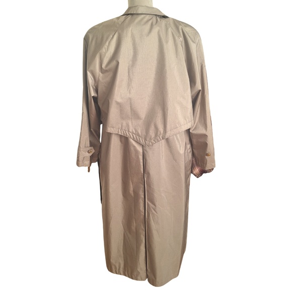 Fleet Street Petite Khaki Trench Coat Women’s 10P Water Resistant Overcoat Retro - Picture 3 of 10